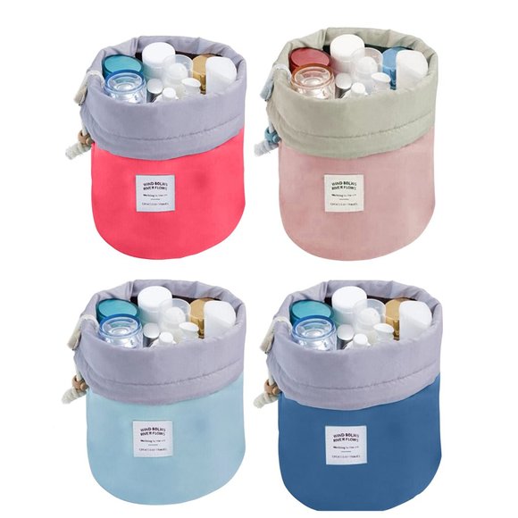 2-Pack:Waterproof Barrel Multifunctional Travel Toiletry Makeup Organizer Bag - Picture 2 of 2